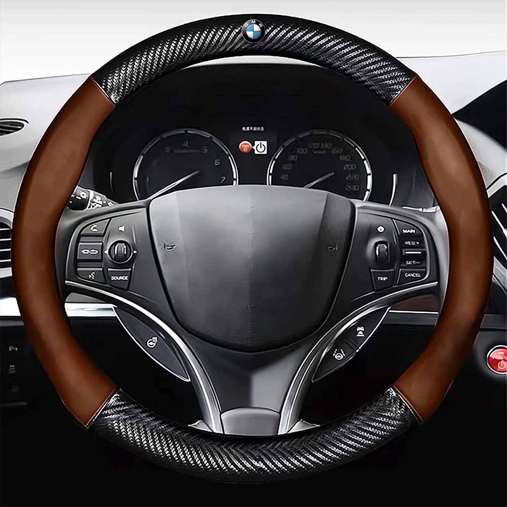 Custom  Car Steering Wheel Cover, Custom Fit For Your Cars, Leather Nonslip 3D Carbon Fiber Texture Sport Style Wheel Cover for Women, Interior Modification for All Car Accessories KX18992