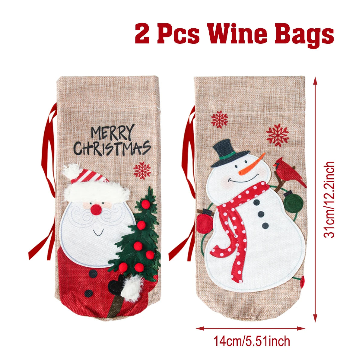 Christmas Wine Bottle Cover – Merry Christmas Decorations for Home, Xmas Gift, Navidad Noel Natal Ornaments 2025