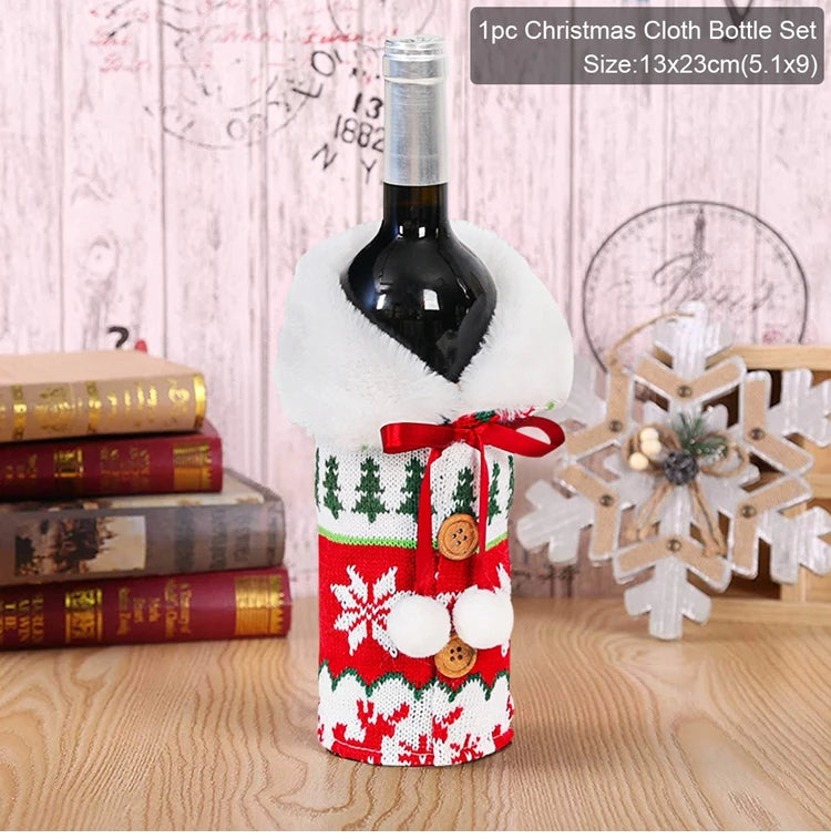 Christmas Wine Bottle Cover – Merry Christmas Decorations for Home, Xmas Gift, Navidad Noel Natal Ornaments 2025