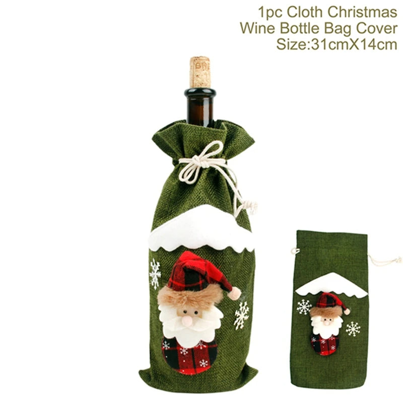 Christmas Wine Bottle Cover – Merry Christmas Decorations for Home, Xmas Gift, Navidad Noel Natal Ornaments 2025