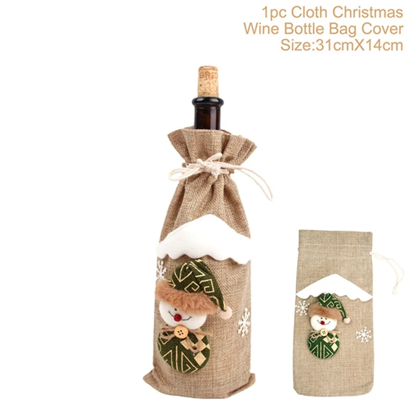 Christmas Wine Bottle Cover – Merry Christmas Decorations for Home, Xmas Gift, Navidad Noel Natal Ornaments 2025