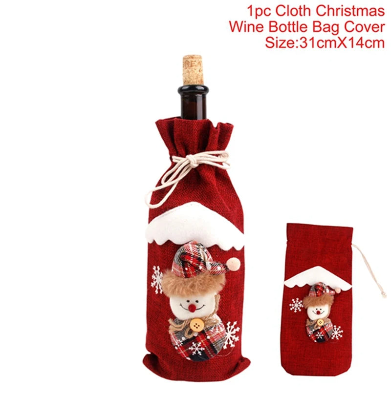 Christmas Wine Bottle Cover – Merry Christmas Decorations for Home, Xmas Gift, Navidad Noel Natal Ornaments 2025