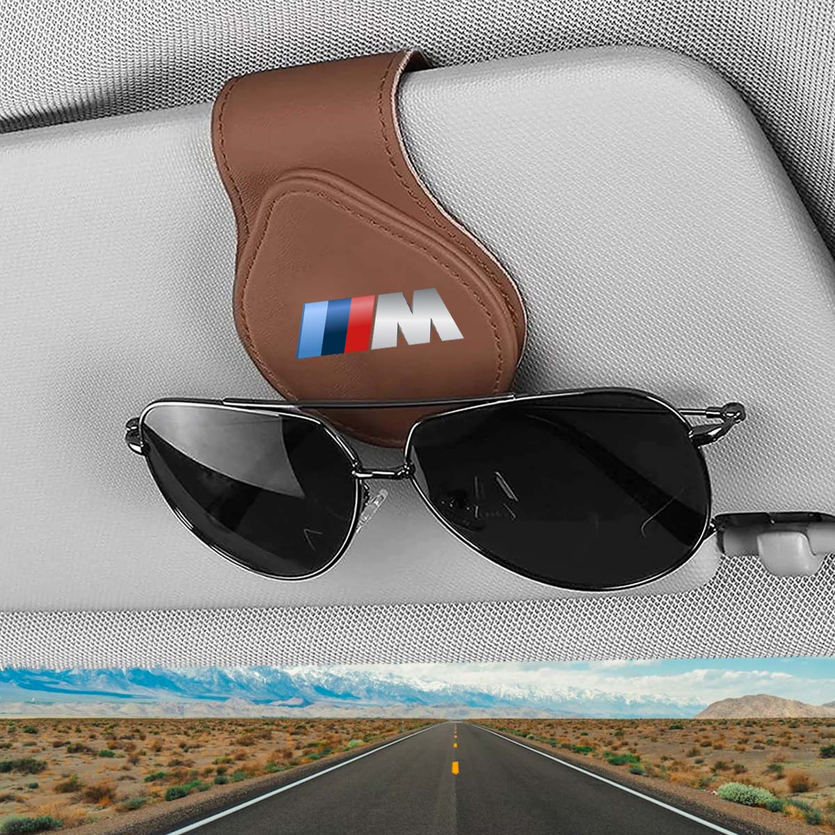 Car Sunglasses Holder, Custom Fit For Your Cars, Magnetic Leather Glasses Frame 2024 Update KO13995