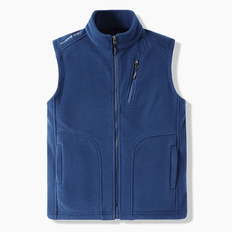 Warm Winter Fleece Vest for Men – Heated, Multi-Pocket Casual Waistcoat for Cycling, Plus Size Options C22