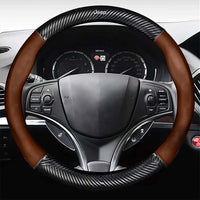 Thumbnail for Custom  Car Steering Wheel Cover, Custom Fit For Your Cars, Leather Nonslip 3D Carbon Fiber Texture Sport Style Wheel Cover for Women, Interior Modification for All Car Accessories JE18992