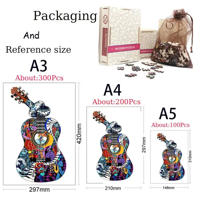 Set 2 Unique Wooden Animal Jigsaw Puzzle, Animal Shape, Wooden Jigsaw Puzzle, Mindfulness & Educational Animals Game for All Ages, Unique Sustainable, Wildlife Gift, Christmas gift Idea C161