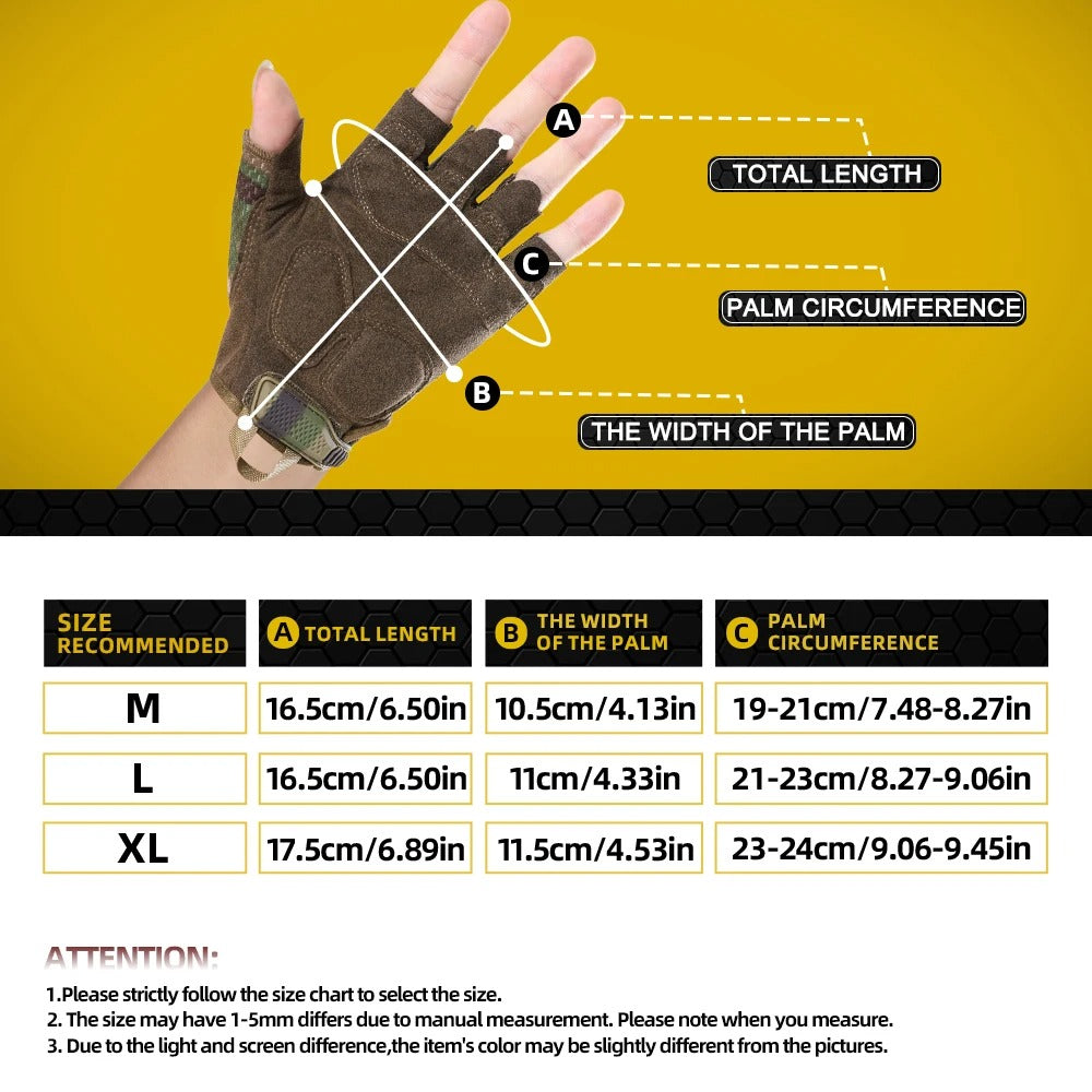Tactical Half Finger Gloves – Anti-Slip Outdoor Sports & Work Gloves