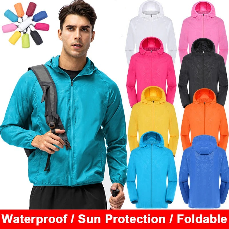 Lightweight Waterproof Sun Protection Jacket – Hooded Quick-Dry Windbreaker for Men & Women