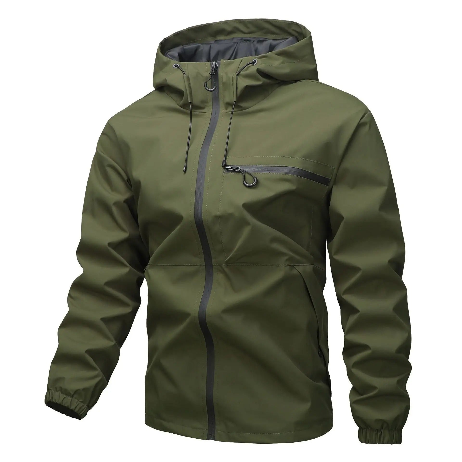 Men's Waterproof Hooded Rain Jacket – Lightweight Windproof Outdoor Hiking Windbreaker
