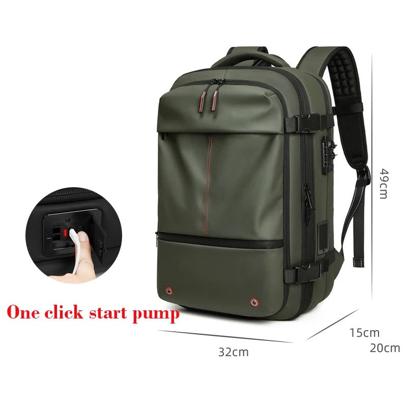 Vacuum Compression Travel Backpack – Expandable Waterproof Laptop Backpack for Business & Outdoor Travel