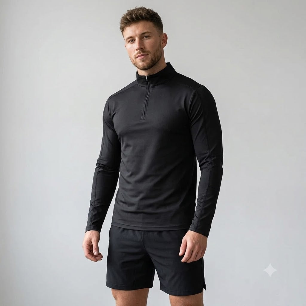 Men's UV Protection Half-Zip Long Sleeve Shirt – Quick-Dry Breathable Outdoor Performance Top