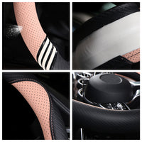 Thumbnail for Car Steering Wheel Cover 2024 Update Version, Custom Fit For Your Cars, Premium Leather Car Steering Wheel Cover with Logo, Car Accessories