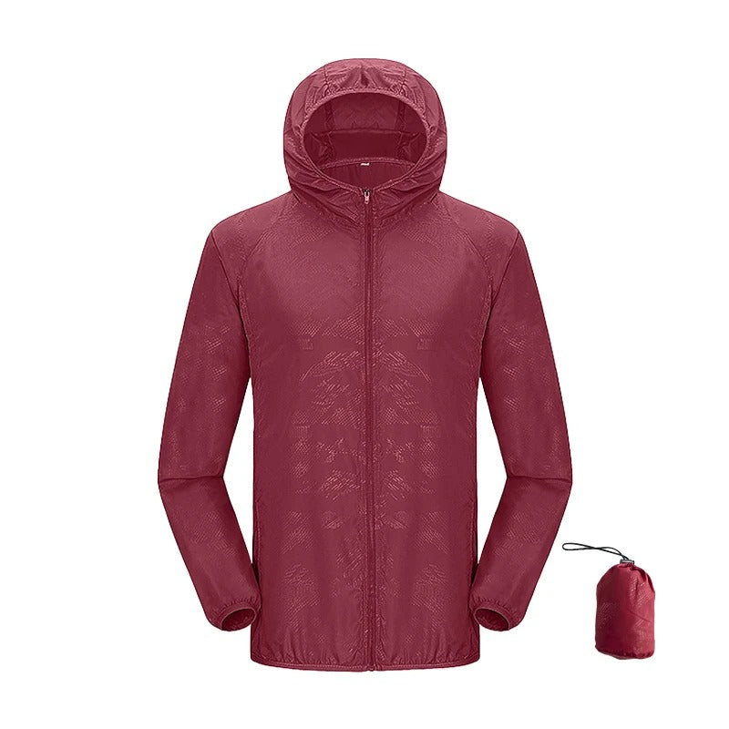 Unisex Waterproof Hiking Jacket – Lightweight Quick-Dry Hooded Windbreaker with UV Protection