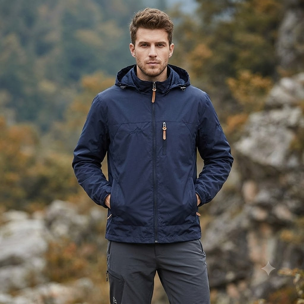 Men's Waterproof Tactical Windbreaker Jacket – Hooded Outdoor Hiking & Climbing Coat
