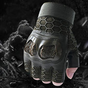Men's Tactical Half Finger Gloves – Hard Knuckle Protective Outdoor Gloves