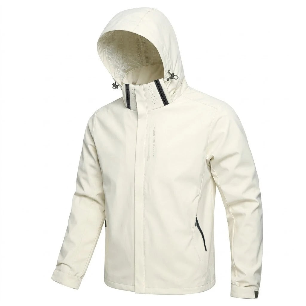 Men's Waterproof Outdoor Jacket – Lightweight Windproof Hooded Coat for Hiking, Cycling & Everyday Wear
