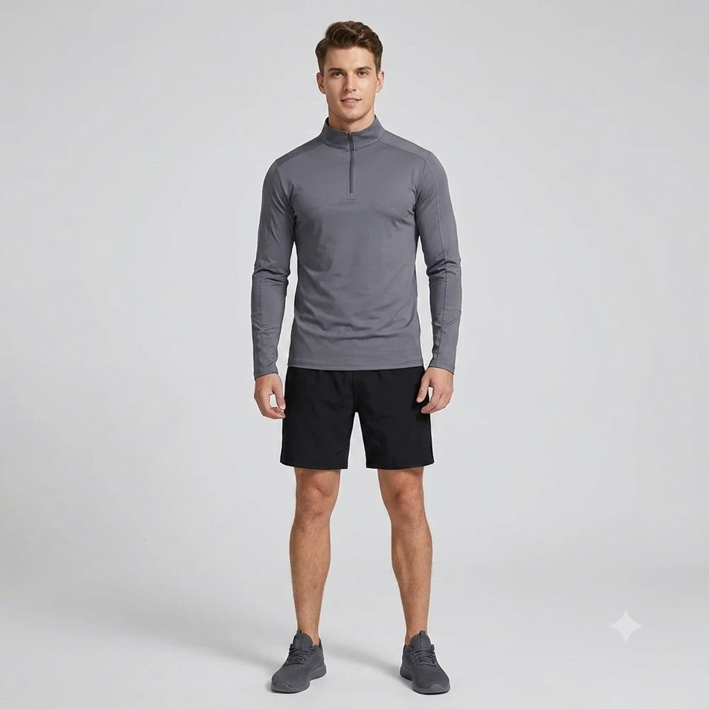 Men's UV Protection Half-Zip Long Sleeve Shirt – Quick-Dry Breathable Outdoor Performance Top