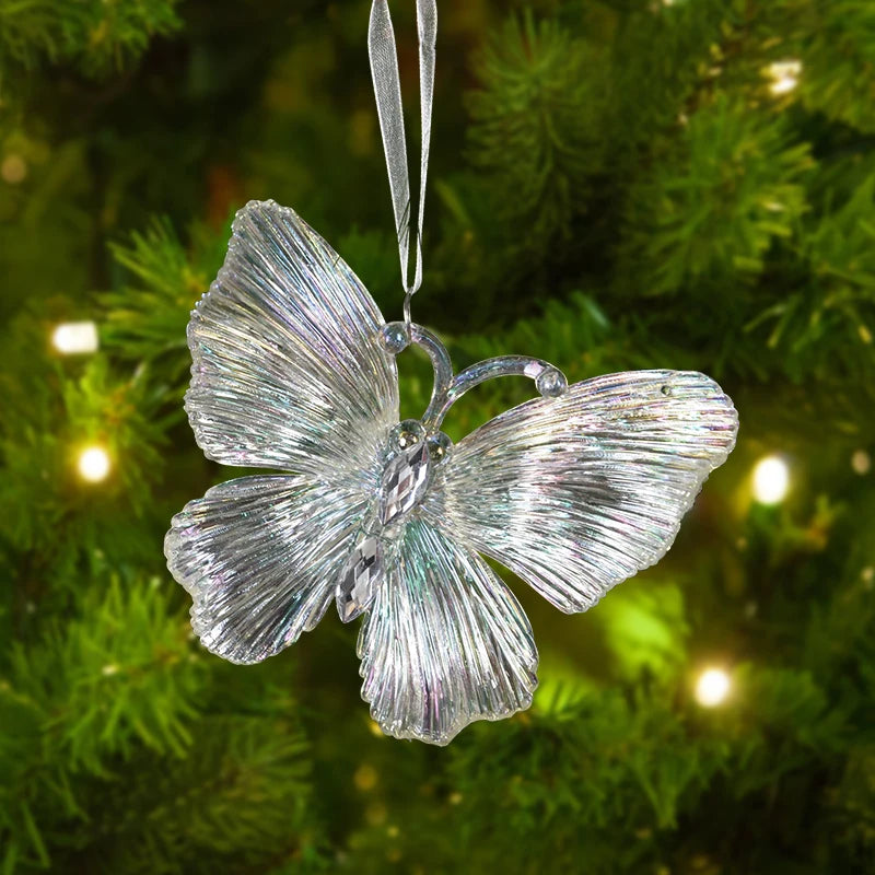 Xmas Tree Transparent Snowflake Hanging Ornaments – Acrylic Pendant Christmas Decoration for Home 2025 Navidad Gifts New Year 2026
