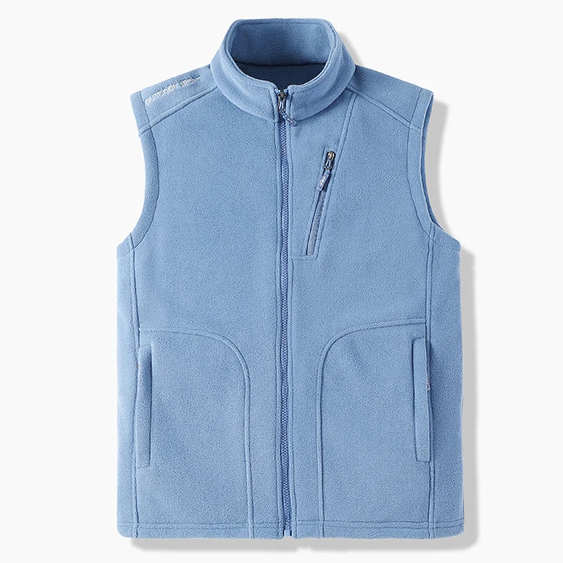 Warm Winter Fleece Vest for Men – Heated, Multi-Pocket Casual Waistcoat for Cycling, Plus Size Options C22