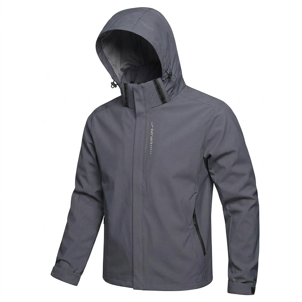 Men's Waterproof Outdoor Jacket – Lightweight Windproof Hooded Coat for Hiking, Cycling & Everyday Wear