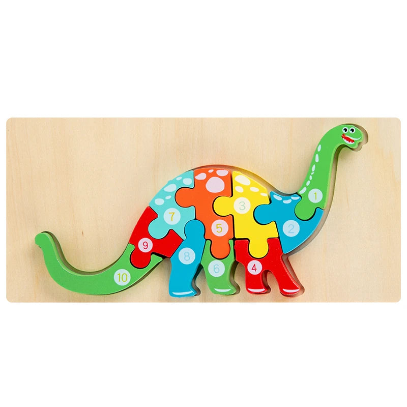 Animal Wooden Puzzles for Toddlers, Colors and Counting Building Toys and Toddler Games, Montessori Toys Wood Blocks, Toddler gift, Kids Christmas gift C149