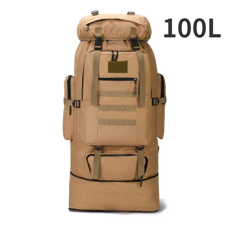 80L/100L Tactical Hiking Backpack – Large Capacity Oxford Mountaineering Backpack for Camping, Trekking & Travel