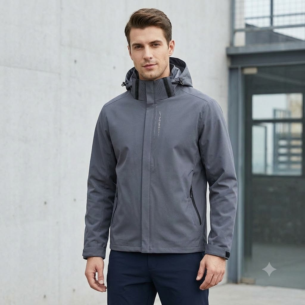 Men's Waterproof Outdoor Jacket – Lightweight Windproof Hooded Coat for Hiking, Cycling & Everyday Wear