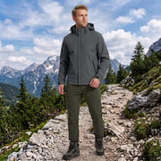 Men's Lightweight Waterproof Rain Jacket – Hooded Windproof Outdoor Hiking Jacket