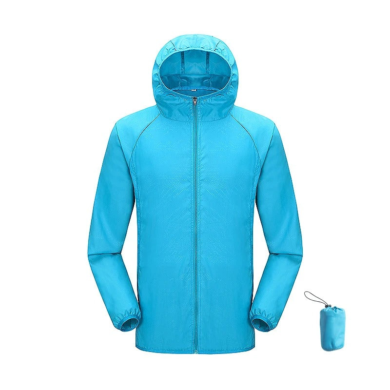 Unisex Waterproof Hiking Jacket – Lightweight Quick-Dry Hooded Windbreaker with UV Protection