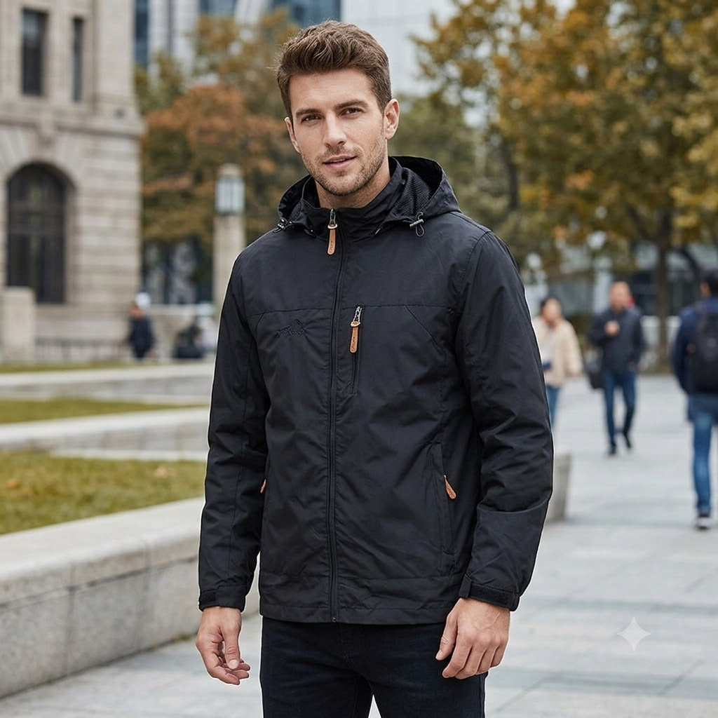 Men's Waterproof Tactical Windbreaker Jacket – Hooded Outdoor Hiking & Climbing Coat