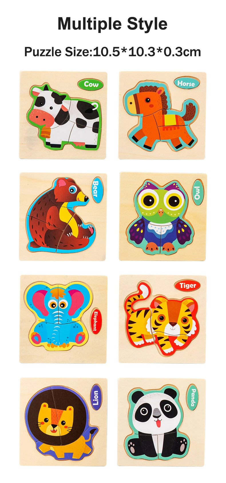 Set 2 Montessori Animals Puzzle Board, Cartoon Animal Traffic Intelligence, Laser Cut for Educational Wooden Toy, Wooden Animals Puzzle Laser Cut, Wooden Animals Set, Shape sorter toy, Toddler gift, Kids Christmas gift C151