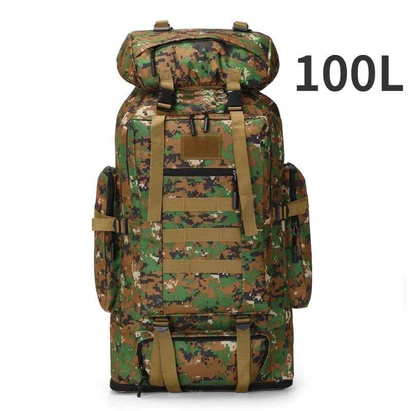 80L/100L Tactical Hiking Backpack – Large Capacity Oxford Mountaineering Backpack for Camping, Trekking & Travel
