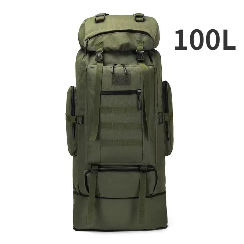 80L/100L Tactical Hiking Backpack – Large Capacity Oxford Mountaineering Backpack for Camping, Trekking & Travel