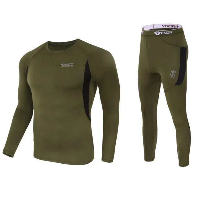 Men's Thermal Base Layer Set – Quick-Dry Long Sleeve Performance Top & Pants