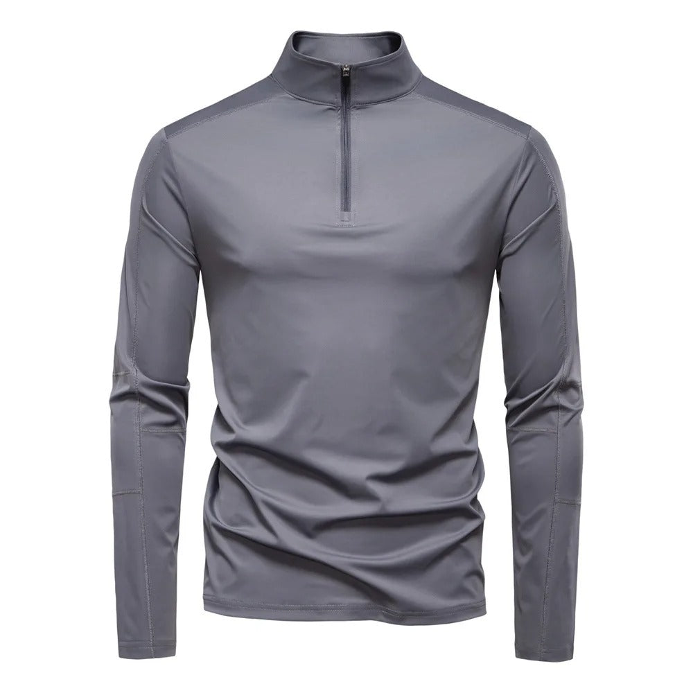 Men's UV Protection Half-Zip Long Sleeve Shirt – Quick-Dry Breathable Outdoor Performance Top