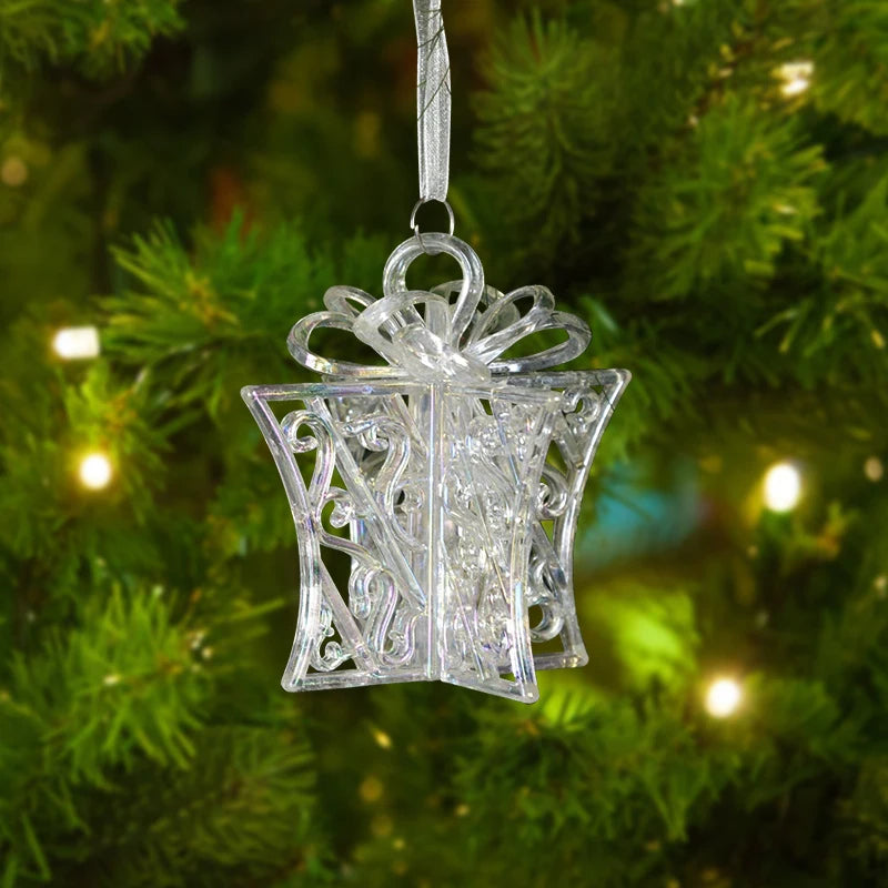 Xmas Tree Transparent Snowflake Hanging Ornaments – Acrylic Pendant Christmas Decoration for Home 2025 Navidad Gifts New Year 2026