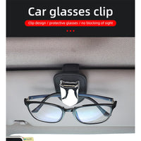 Thumbnail for Glasses Holder Universal Car Visor Sunglasses Holder Clip Leather Eyeglasses Hanger and Ticket Card Clip Eyeglasses Mount