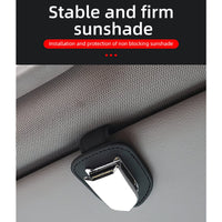 Thumbnail for Glasses Holder Universal Car Visor Sunglasses Holder Clip Leather Eyeglasses Hanger and Ticket Card Clip Eyeglasses Mount