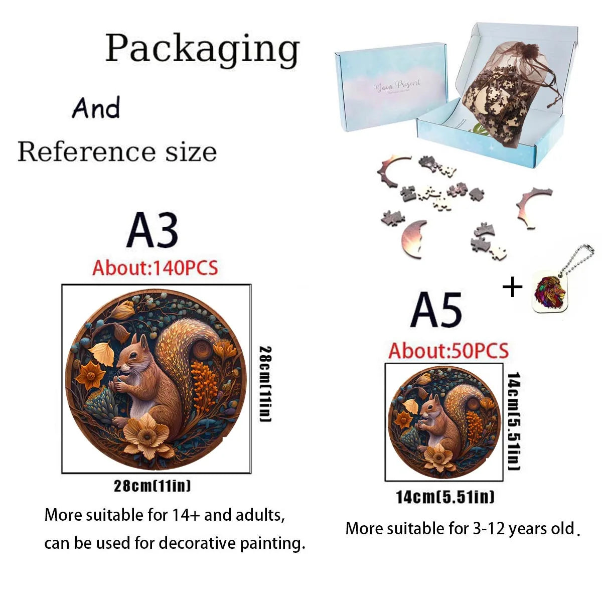 Set 2 Unique Wooden Animal Jigsaw Puzzle, Wooden Jigsaw Puzzle, Mindfulness & Educational Animals Game for All Ages, Unique Sustainable, Wildlife Gift, Christmas gift Idea C190