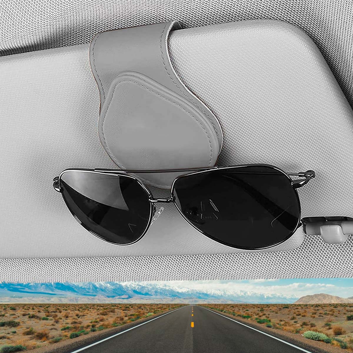 Car Sunglasses Holder, Custom Fit For Your Cars, Magnetic Leather Glasses Frame 2024 Update MY13995
