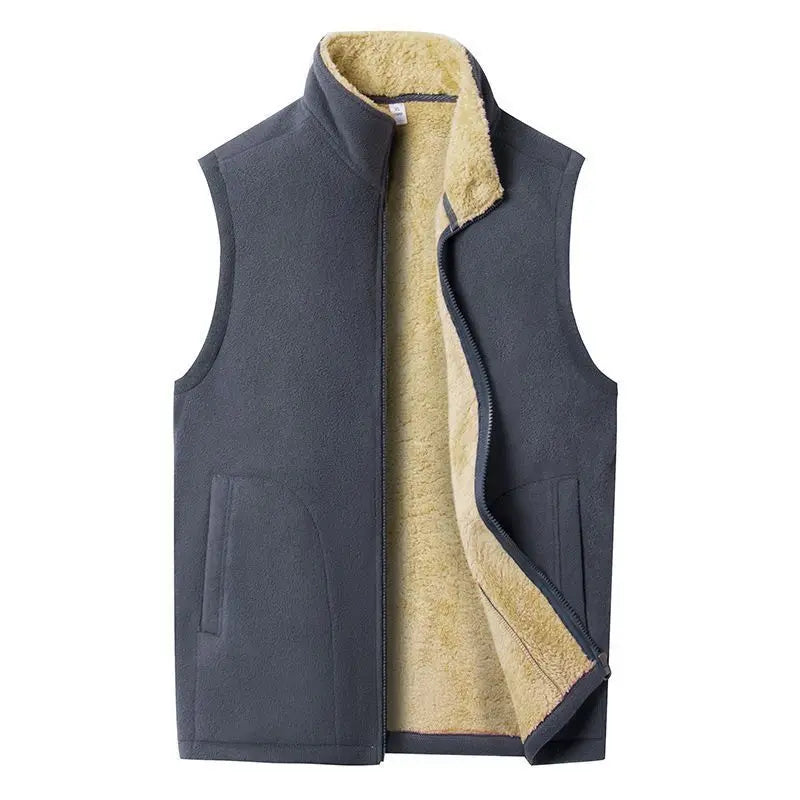 Casual Men’s Winter Fleece Vest – Warm Thermal Sleeveless Jacket, Zipper Windbreaker Waistcoat C16