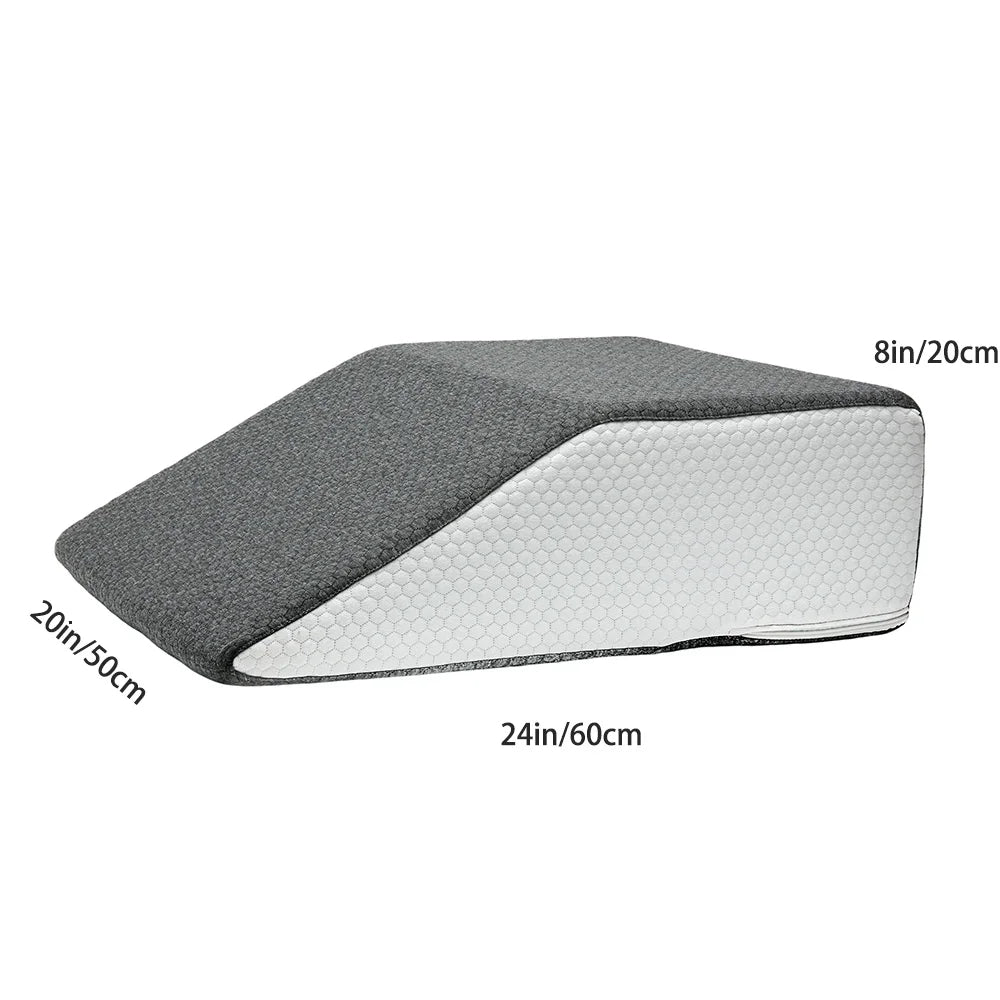 Memory Foam Leg Wedge Pillow – 8 Inch Elevation Support Cushion for Rest and Side Sleeping