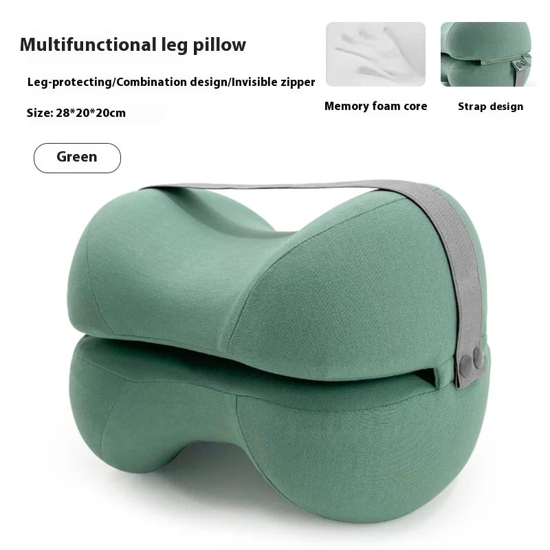 Contoured Leg Knee Pillow – Cooling Memory Foam Support Cushion for Side Sleeping and Rest