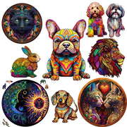 Set 2 Unique Wooden Animal Jigsaw Puzzle, Animal Shape, Wooden Jigsaw Puzzle, Mindfulness & Educational Animals Game for All Ages, Unique Sustainable, Wildlife Gift, Christmas gift Idea C172