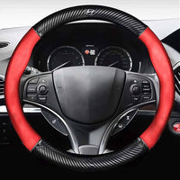 Thumbnail for Custom  Car Steering Wheel Cover, Custom Fit For Your Cars, Leather Nonslip 3D Carbon Fiber Texture Sport Style Wheel Cover for Women, Interior Modification for All Car Accessories HY18992