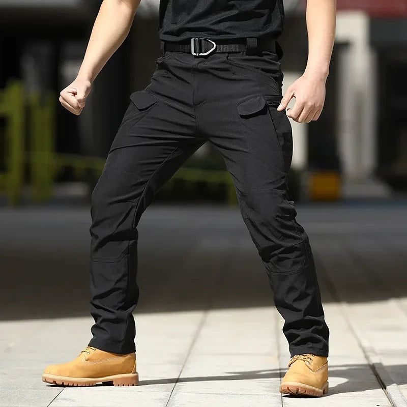 Men’s Stretch Cotton Cargo Pants – Multi-Pocket Outdoor Tactical Hiking Trousers