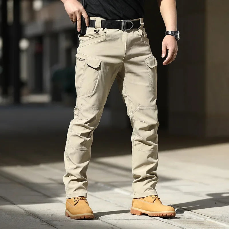 Men’s Stretch Cotton Cargo Pants – Multi-Pocket Outdoor Tactical Hiking Trousers