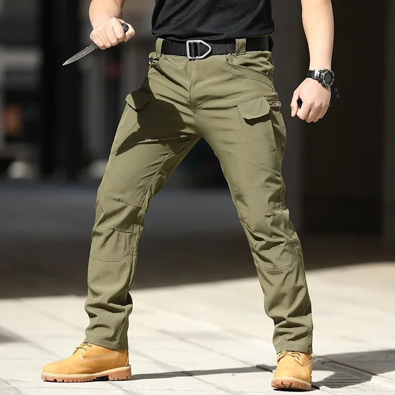 Men’s Stretch Cotton Cargo Pants – Multi-Pocket Outdoor Tactical Hiking Trousers