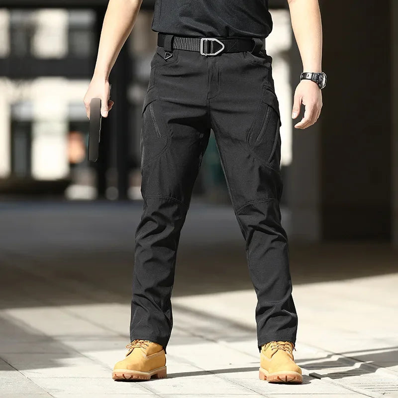 Men’s Stretch Cotton Cargo Pants – Multi-Pocket Outdoor Tactical Hiking Trousers