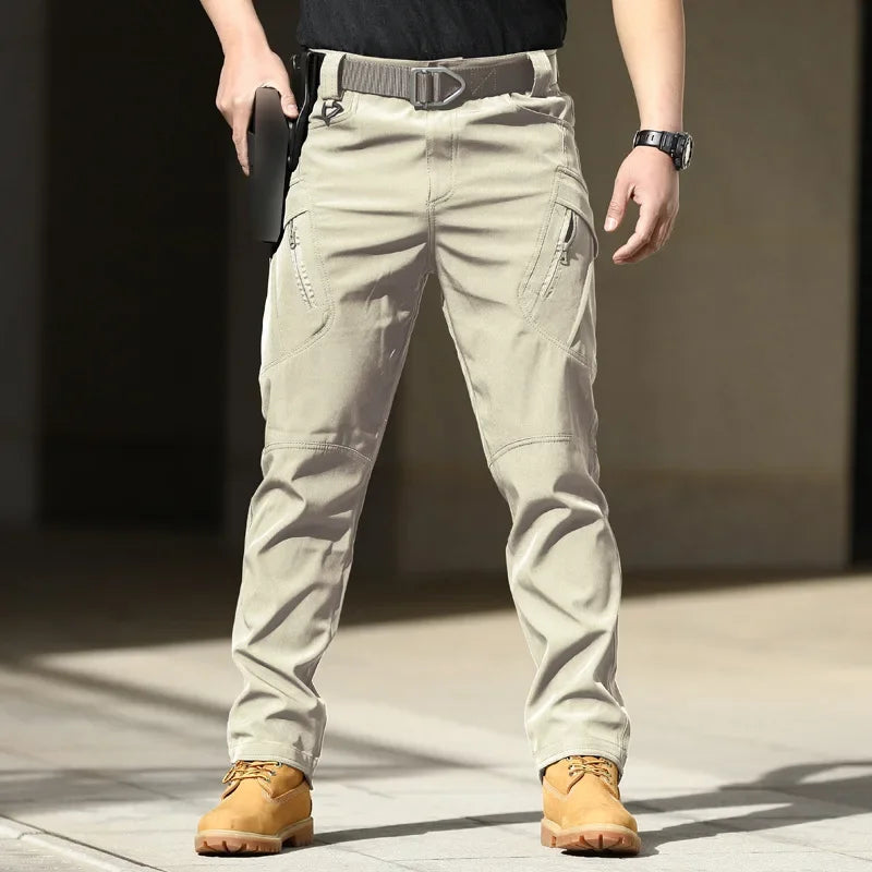 Men’s Stretch Cotton Cargo Pants – Multi-Pocket Outdoor Tactical Hiking Trousers
